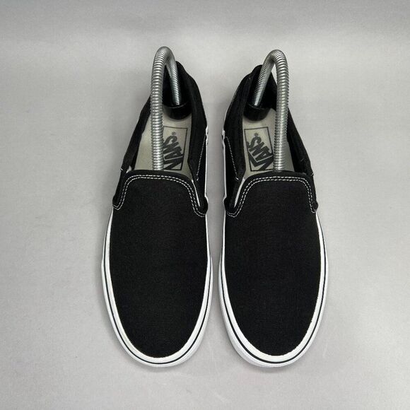 Vans Shoes Women's‎ Size 7 Black Canvas Low Slip On Skate Sneakers - Picture 3 of 11